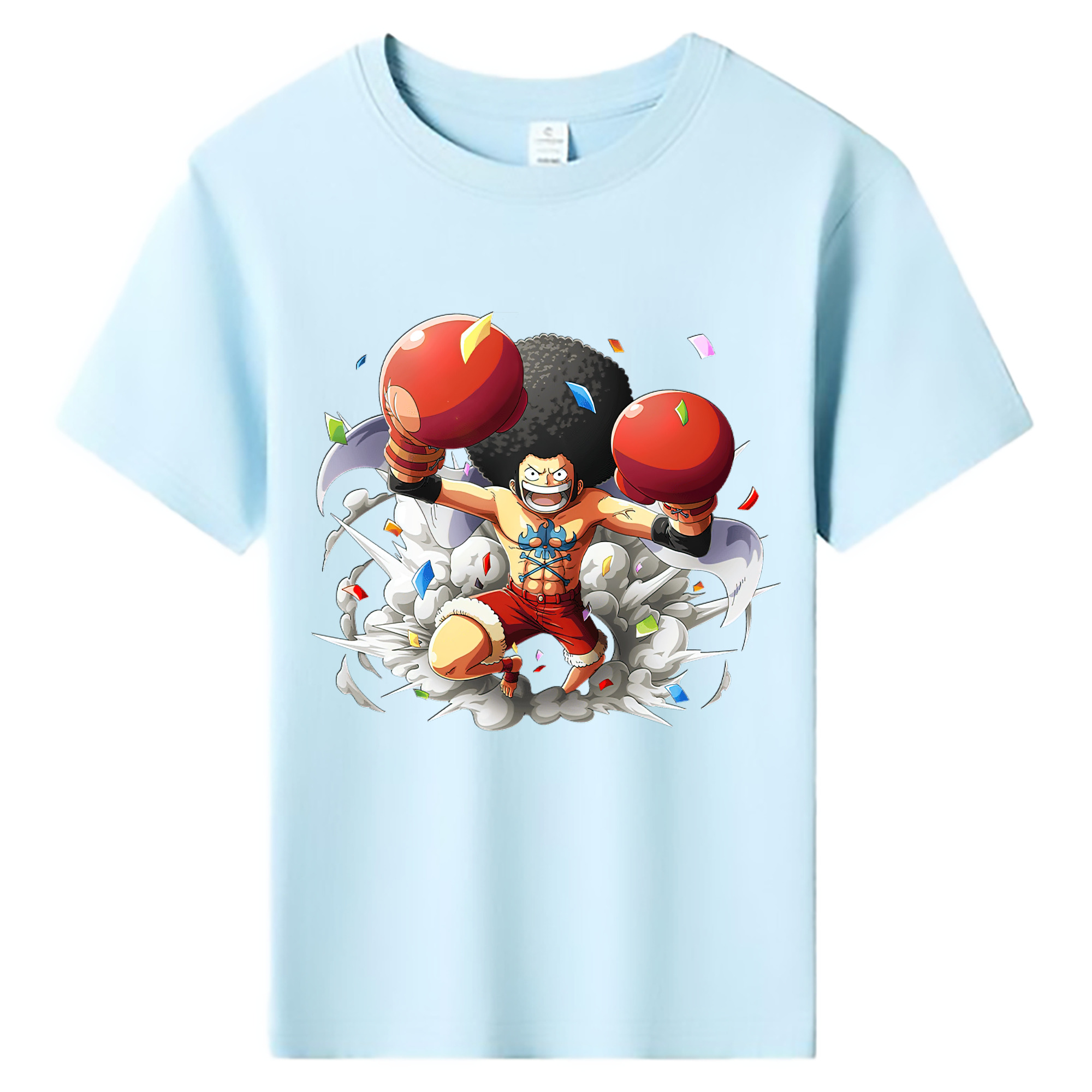 ワンピース モンキー・D・ルフィ ONE PIECE Monkey D. Luffy 綿100％キッズTシャツ（フロントプリント）